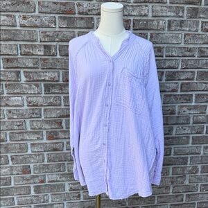 Aerie Lavender Button-Up Shirt